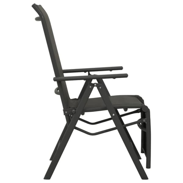 vidaXL positionsstole 2 stk. textilene og aluminium sort -  Havestole