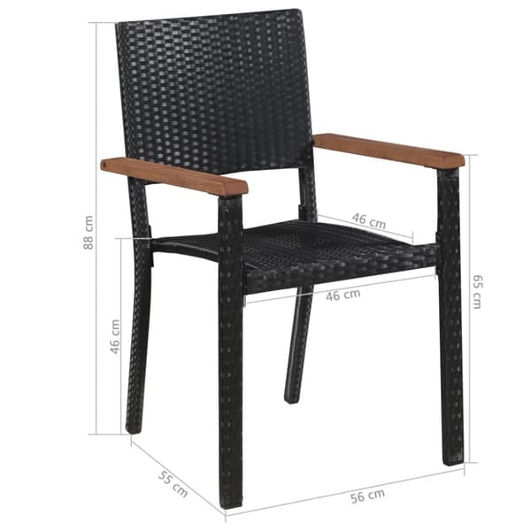 vidaXL havestole 2 stk. polyrattan sort -  Havestole