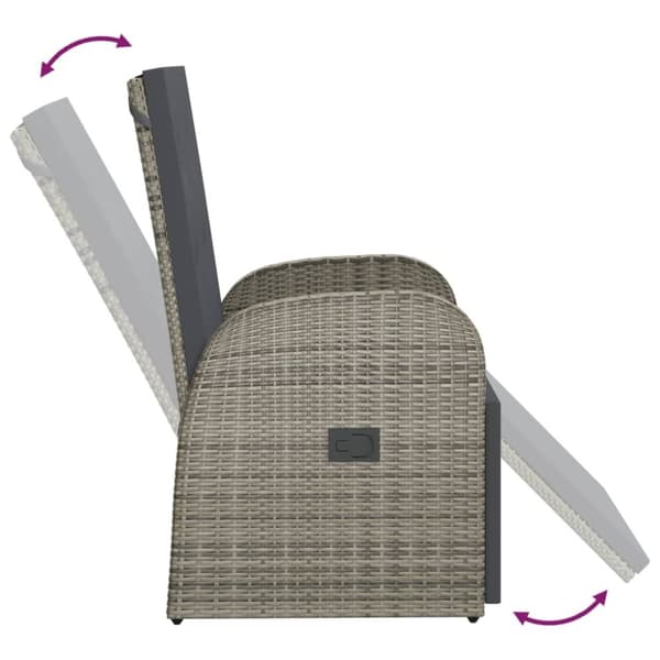 vidaXL havestole med hynder 2 stk. polyrattan grå -  Havestole