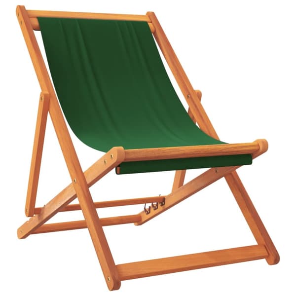 vidaXL foldbare strandstole 2 stk. stof grøn -  Havestole