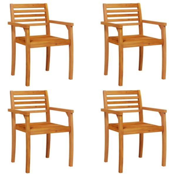 vidaXL Trädgårdsstolar 4 st 59x55x85 cm massivt akaciaträ -  Utestolar