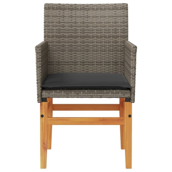 vidaXL havestole 2 stk. med hynder polyrattan og massivt træ grå -  Havestole