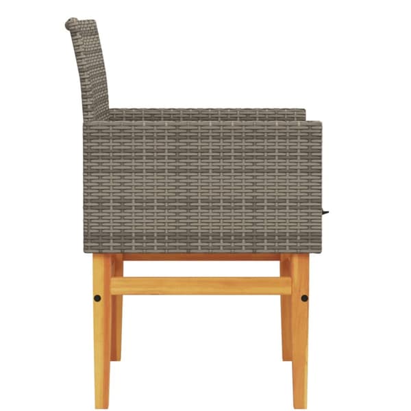 vidaXL havestole 2 stk. med hynder polyrattan og massivt træ grå -  Havestole