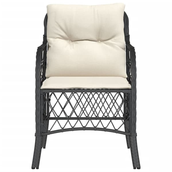 vidaXL havestole med hynder 2 stk. polyrattan sort -  Havestole
