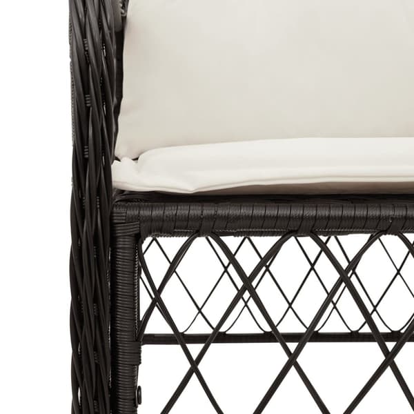 vidaXL havestole med hynder 2 stk. polyrattan sort - Havestole
