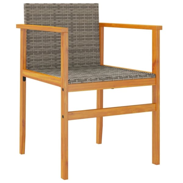 vidaXL havestole 2 stk. polyrattan og massivt træ grå -  Havestole