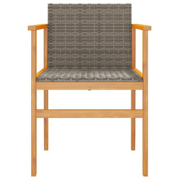 vidaXL havestole 2 stk. polyrattan og massivt træ grå - Havestole