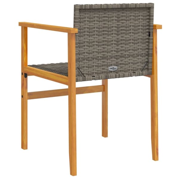 vidaXL havestole 2 stk. polyrattan og massivt træ grå - Havestole