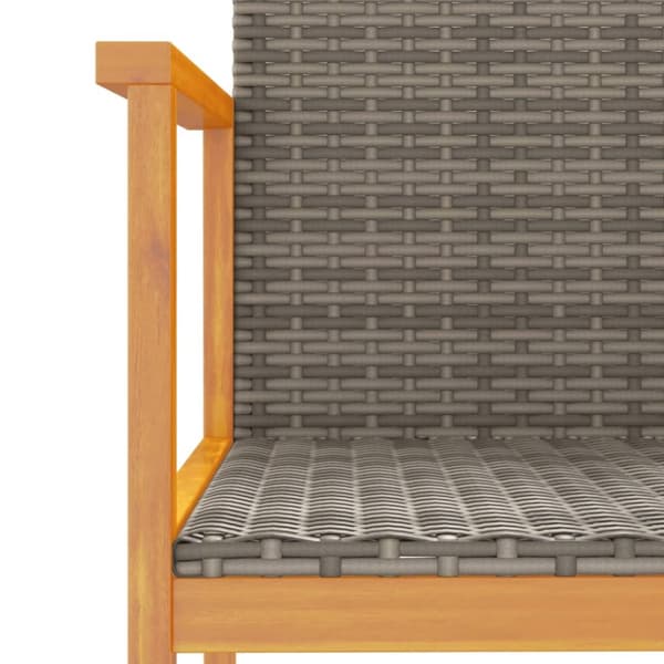 vidaXL havestole 2 stk. polyrattan og massivt træ grå -  Havestole