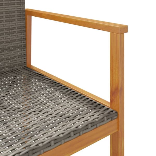 vidaXL havestole 2 stk. polyrattan og massivt træ grå - Havestole