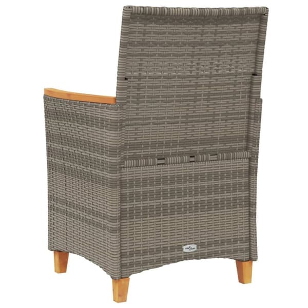 vidaXL havestole 2 stk. med hynder polyrattan og massivt træ grå -  Havestole
