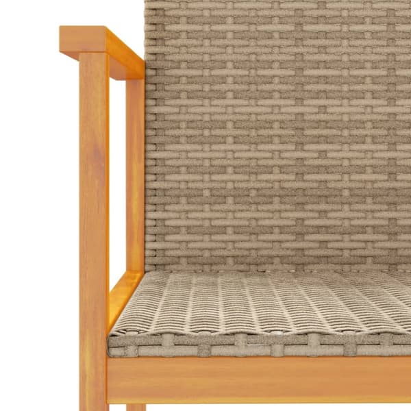 vidaXL Trädgårdsstolar 2 st beige konstrotting och massivt trä - Utestolar