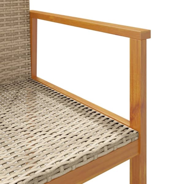 vidaXL Trädgårdsstolar 2 st beige konstrotting och massivt trä -  Utestolar