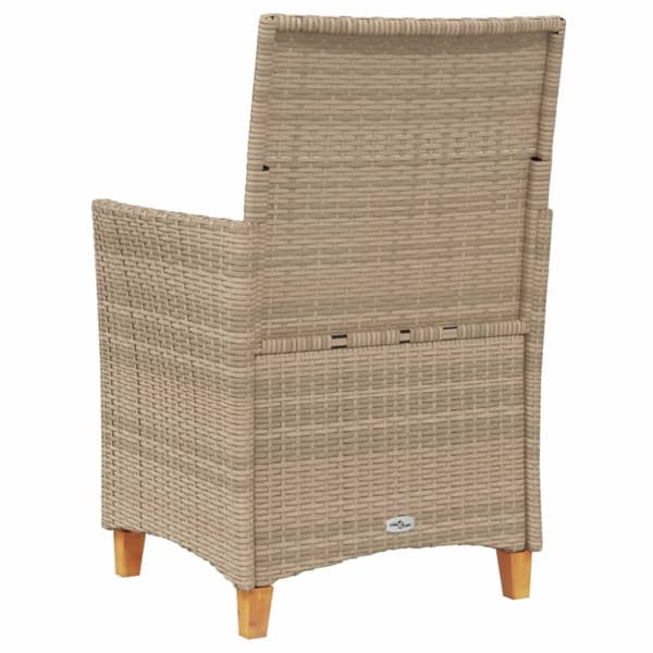 vidaXL Trädgårdsstolar m.dynor 2 st beige konstrotting och massivt trä -  Utestolar