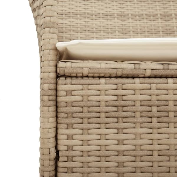 vidaXL Trädgårdsstolar m.dynor 2 st beige konstrotting och massivt trä -  Utestolar