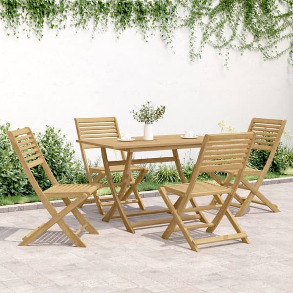 vidaXL Hopfällbara trädgårdsstolar 4 st 48,5x61,5x87 cm massiv akacia - Utestolar