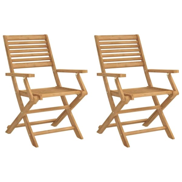 vidaXL Hopfällbara trädgårdsstolar 2 st 54,5x61,5x86,5cm massiv akacia -  Utestolar