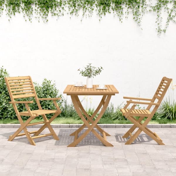 vidaXL Hopfällbara trädgårdsstolar 2 st 54,5x61,5x86,5cm massiv akacia -  Utestolar