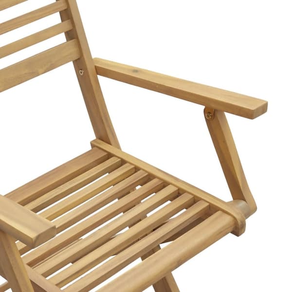 vidaXL Hopfällbara trädgårdsstolar 2 st 54,5x61,5x86,5cm massiv akacia -  Utestolar
