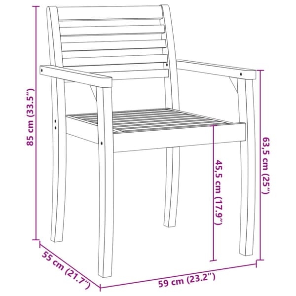 vidaXL Trädgårdsstolar 2 st 59x55x85 cm massivt akaciaträ -  Utestolar
