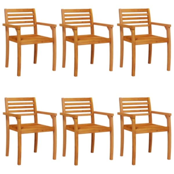 vidaXL havestole 6 stk. 59x55x85 cm massivt akacietræ - Havestole