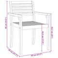Miniatyrbillede 11 af 11: vidaXL havestole 6 stk. 59x55x85 cm massivt akacietræ -  Havestole
