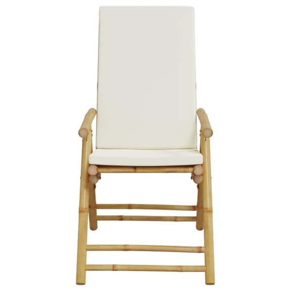 vidaXL positionsstole 2 stk. med hynder foldbar bambus