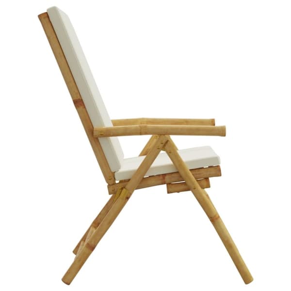 vidaXL positionsstole 2 stk. med hynder foldbar bambus