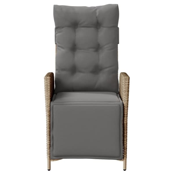 vidaXL havestole 2 stk. lænefunktion og fodstøtte polyrattan beige