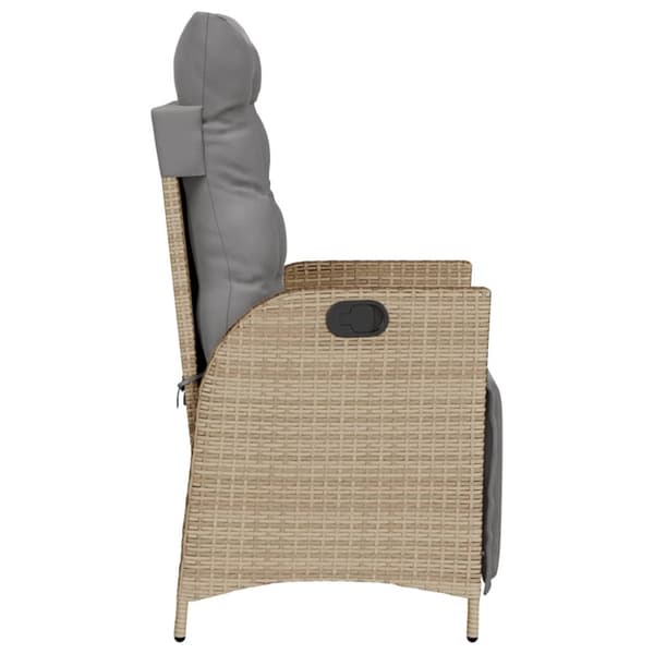 vidaXL havestole 2 stk. lænefunktion og fodstøtte polyrattan beige