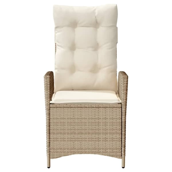vidaXL havestole 2 stk. med lænefunktion og hynder polyrattan beige