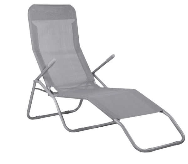 Solstol Trädgårdsfåtölj 180x60x96 ISWING RELAX grå Domarex
