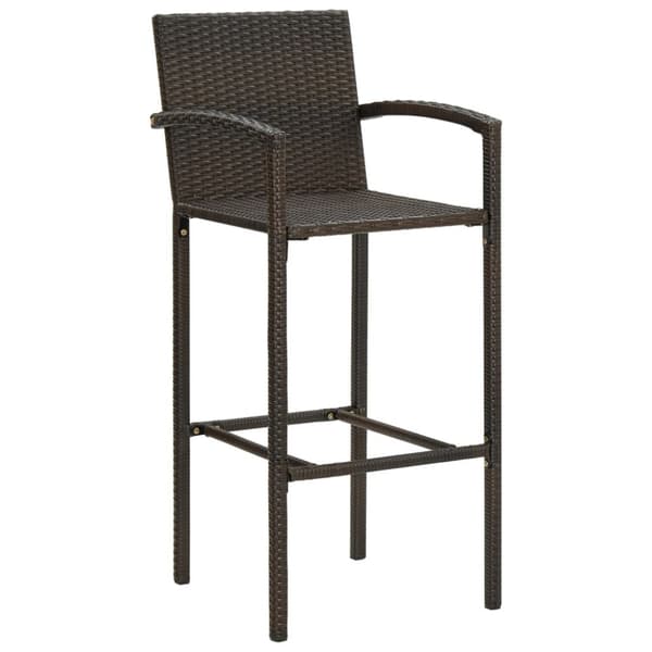 The Living Store barstole 4 stk. polyrattan brun - Havestole