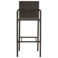 Miniatyrbillede 4 af 9: The Living Store barstole 4 stk. polyrattan brun -  Havestole