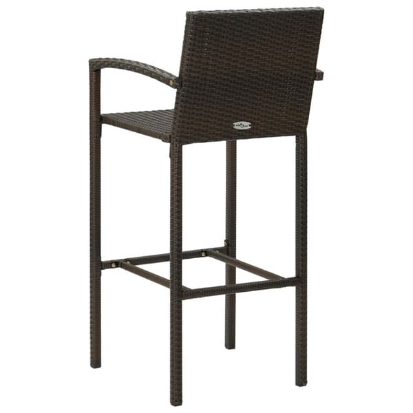 The Living Store barstole 4 stk. polyrattan brun - Havestole