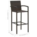 Miniatyrbillede 9 af 9: The Living Store barstole 4 stk. polyrattan brun -  Havestole