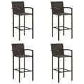 Miniatyrbillede 2 af 9: The Living Store barstole 4 stk. polyrattan brun -  Havestole