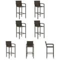 Miniatyrbillede 1 af 9: The Living Store barstole 4 stk. polyrattan brun -  Havestole