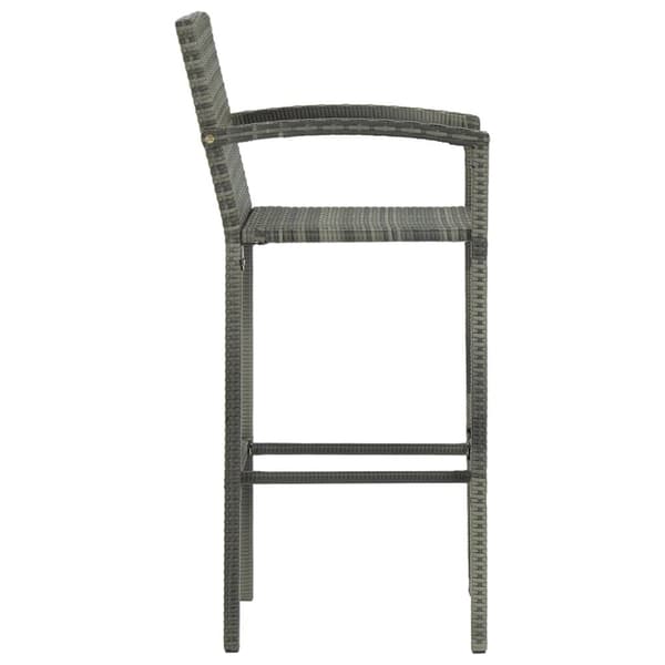The Living Store barstole 4 stk. polyrattan grå -  Havestole