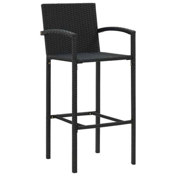The Living Store Barstolar 4 st svart konstrotting - Utestolar