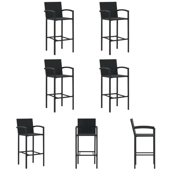 The Living Store Barstolar 4 st svart konstrotting -  Utestolar