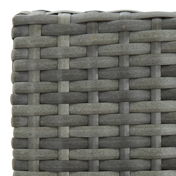 The Living Store barstole til haven med hynder 4 stk. polyrattan grå - Havestole