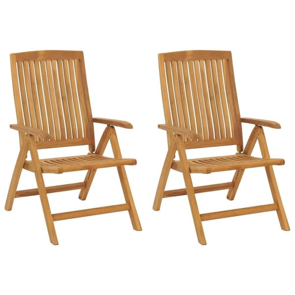 The Living Store Justerbara trädgårdsstolar 2 st massiv teak - Utestolar