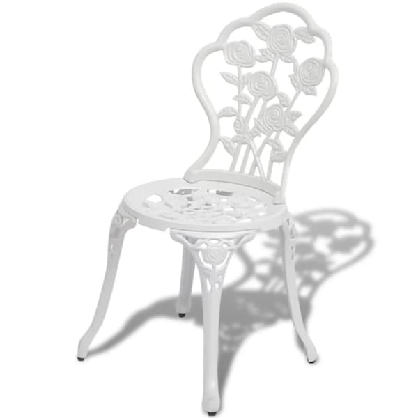 The Living Store Caféstolar 2 st gjuten aluminium vit -  Utestolar