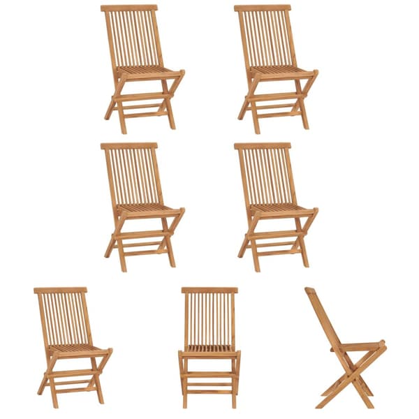 The Living Store Hopfällbara trädgårdsstolar 4 st massiv teak - Utestolar