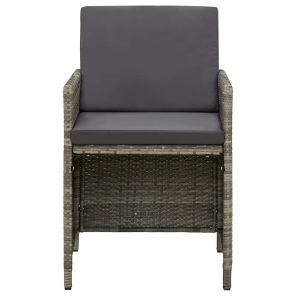 The Living Store havestole med hynder 4 stk. polyrattan grå - Havestole