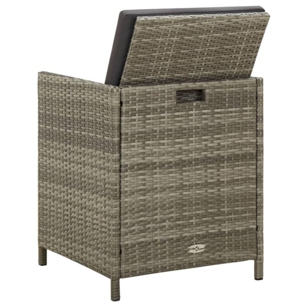 The Living Store havestole med hynder 4 stk. polyrattan grå - Havestole