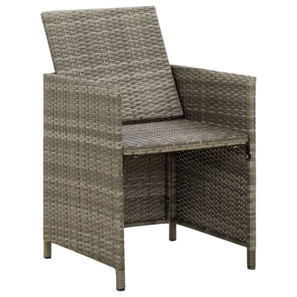 The Living Store havestole med hynder 4 stk. polyrattan grå - Havestole