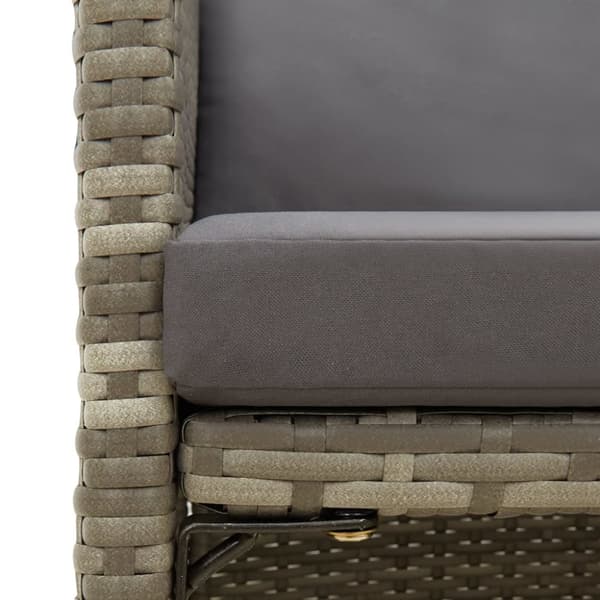 The Living Store havestole med hynder 4 stk. polyrattan grå - Havestole