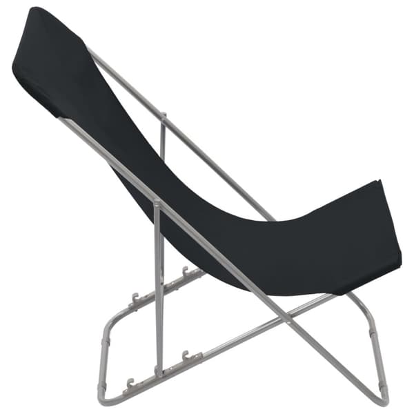 The Living Store foldbare strandstole 2 stk. stål og oxfordstof sort -  Havestole